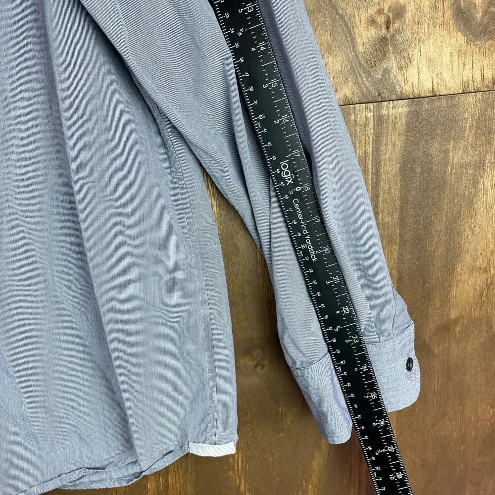 Banana Republic Mens Shirt Blue White Pattern Classic Fit Long Sleeve Cotton XL